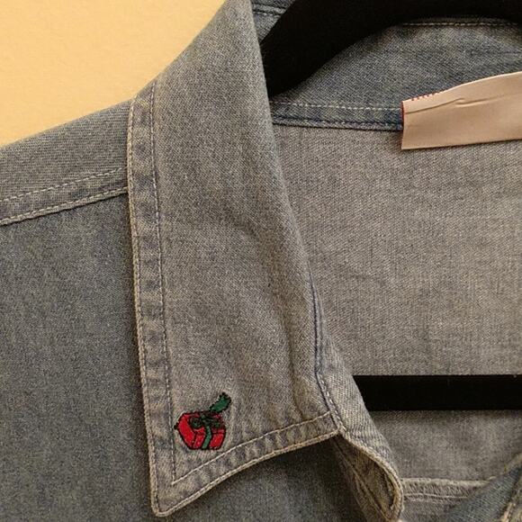 Faded Glory Woman Christmas Denim Shirt size 22 - Picture 5 of 8